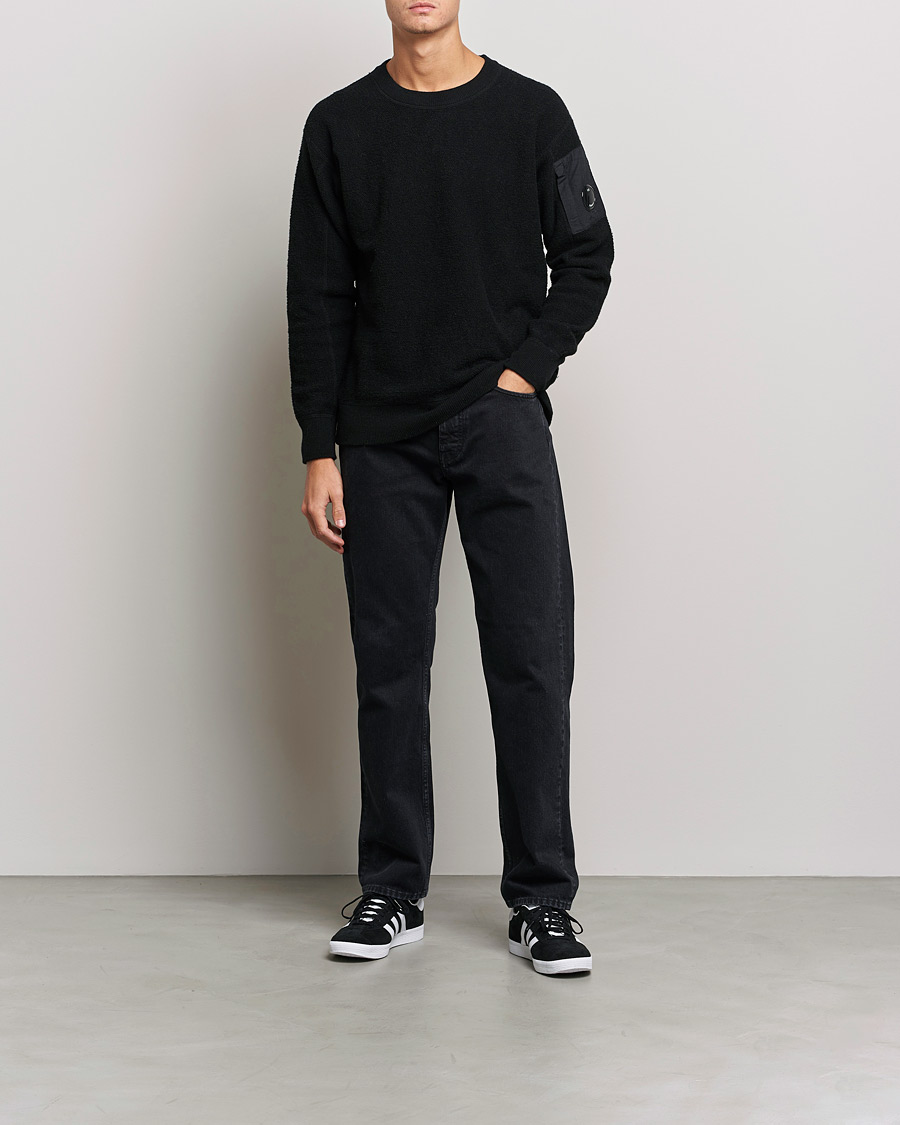 Heren | Truien | C.P. Company | Structured Lambswool Lens Roundneck Black