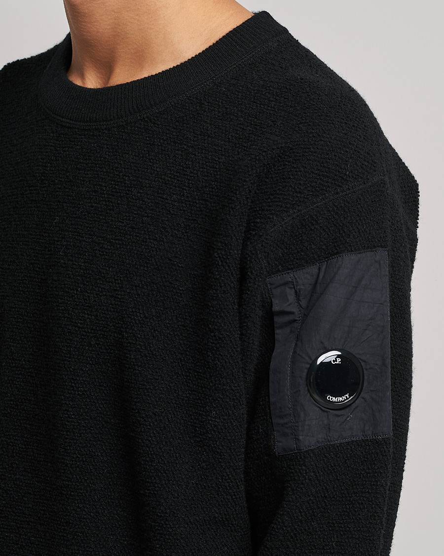 Heren | Truien | C.P. Company | Structured Lambswool Lens Roundneck Black