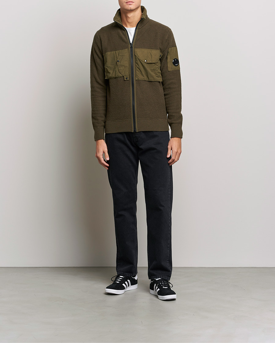 Heren | Truien | C.P. Company | Lambswool Pocket Full Zip Sweat Green