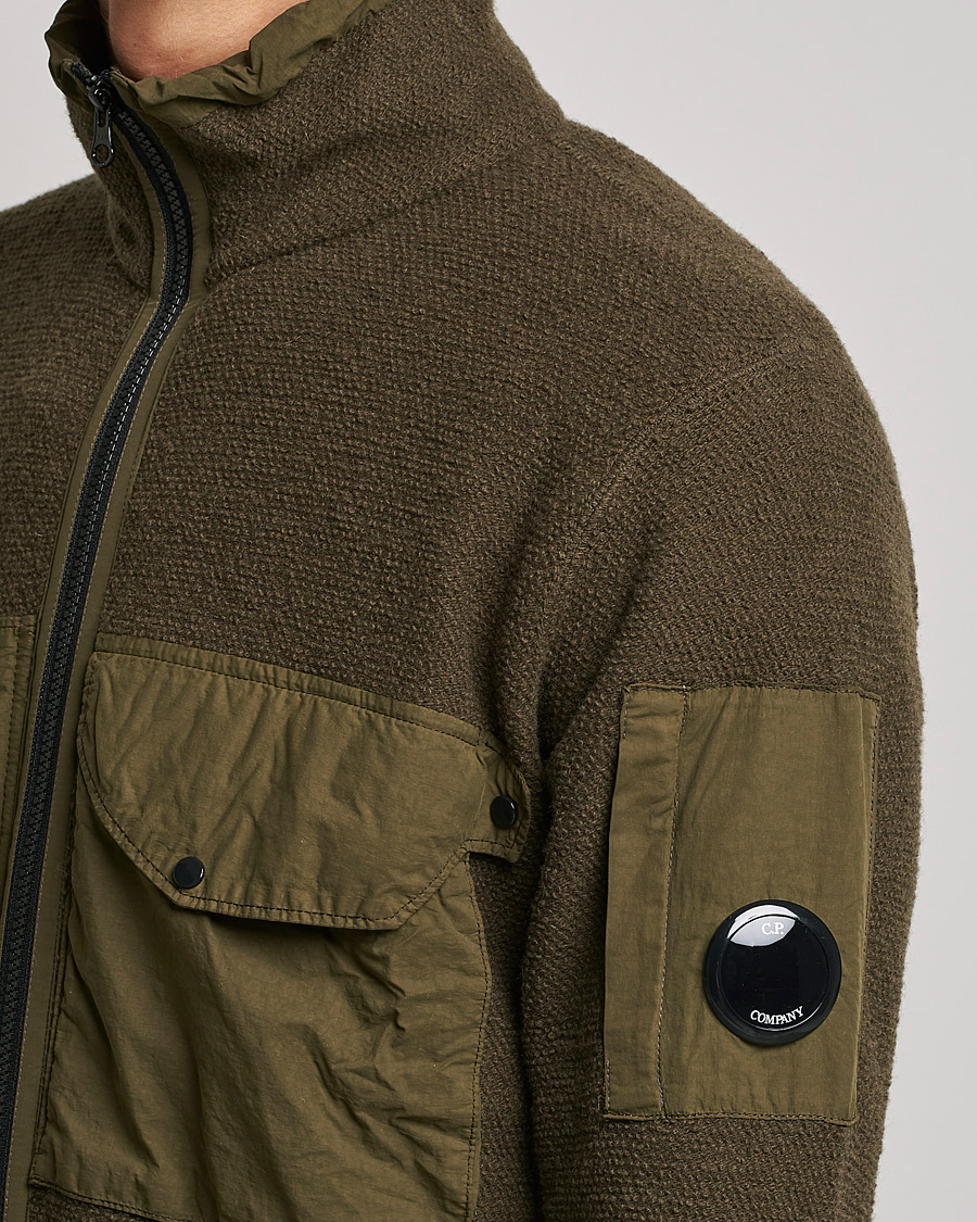 Heren | Truien | C.P. Company | Lambswool Pocket Full Zip Sweat Green