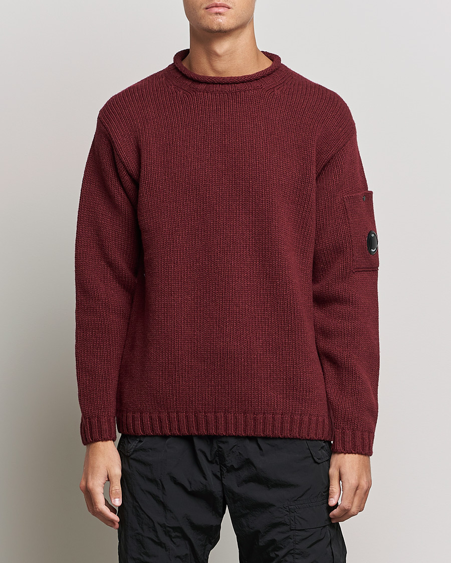 Heren | Truien | C.P. Company | Lambswool Lens Roundneck Bordeaux