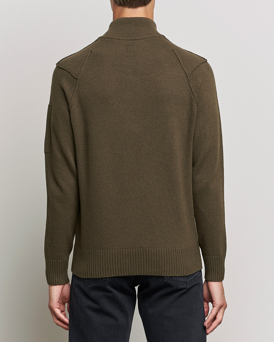 Homme | Pulls Et Tricots | C.P. Company | Lambswool Lens Half Zip Ivy Green