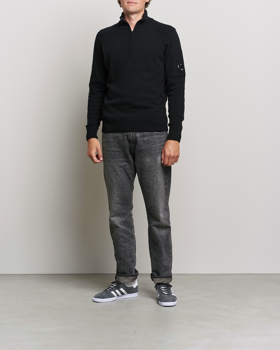 Homme | Pulls Et Tricots | C.P. Company | Lambswool Lens Half Zip Black
