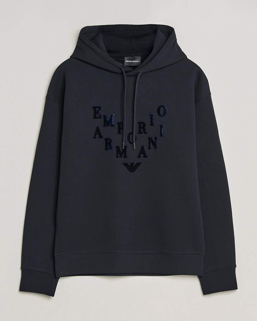 Heren | Truien | Emporio Armani | Printed Hoodie Navy