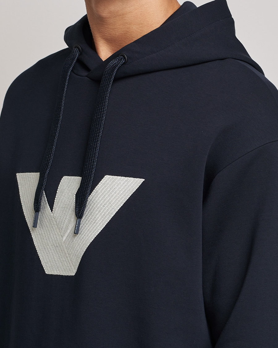 Heren | Truien | Emporio Armani | Cotton Eagle Hoodie Navy