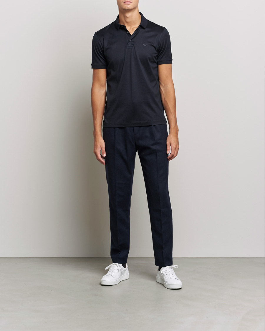Heren | Polo's | Emporio Armani | Cotton Stretch Pique Navy