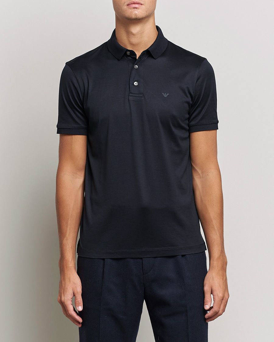 Heren | Polo's | Emporio Armani | Cotton Stretch Pique Navy