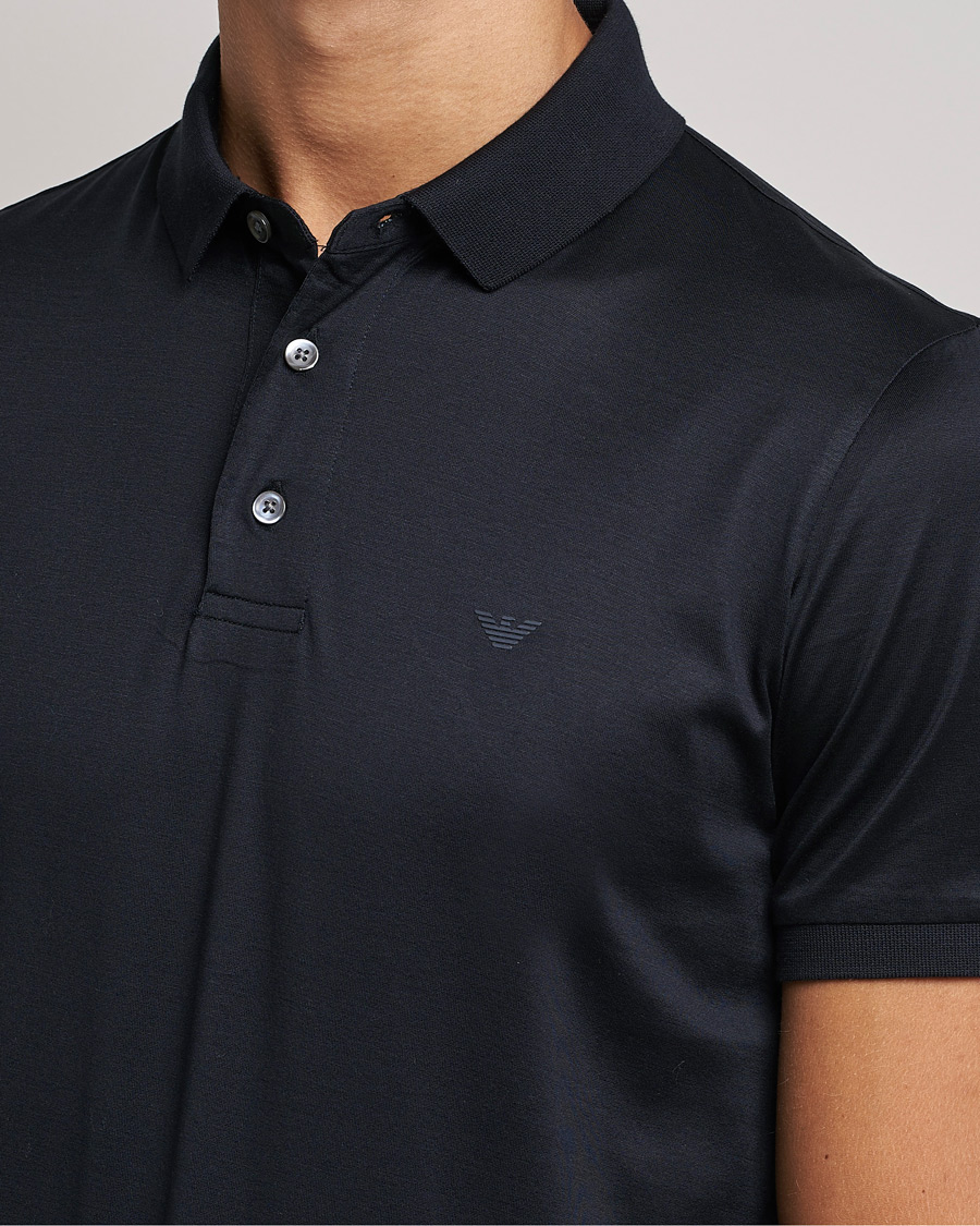Heren | Polo's | Emporio Armani | Cotton Stretch Pique Navy