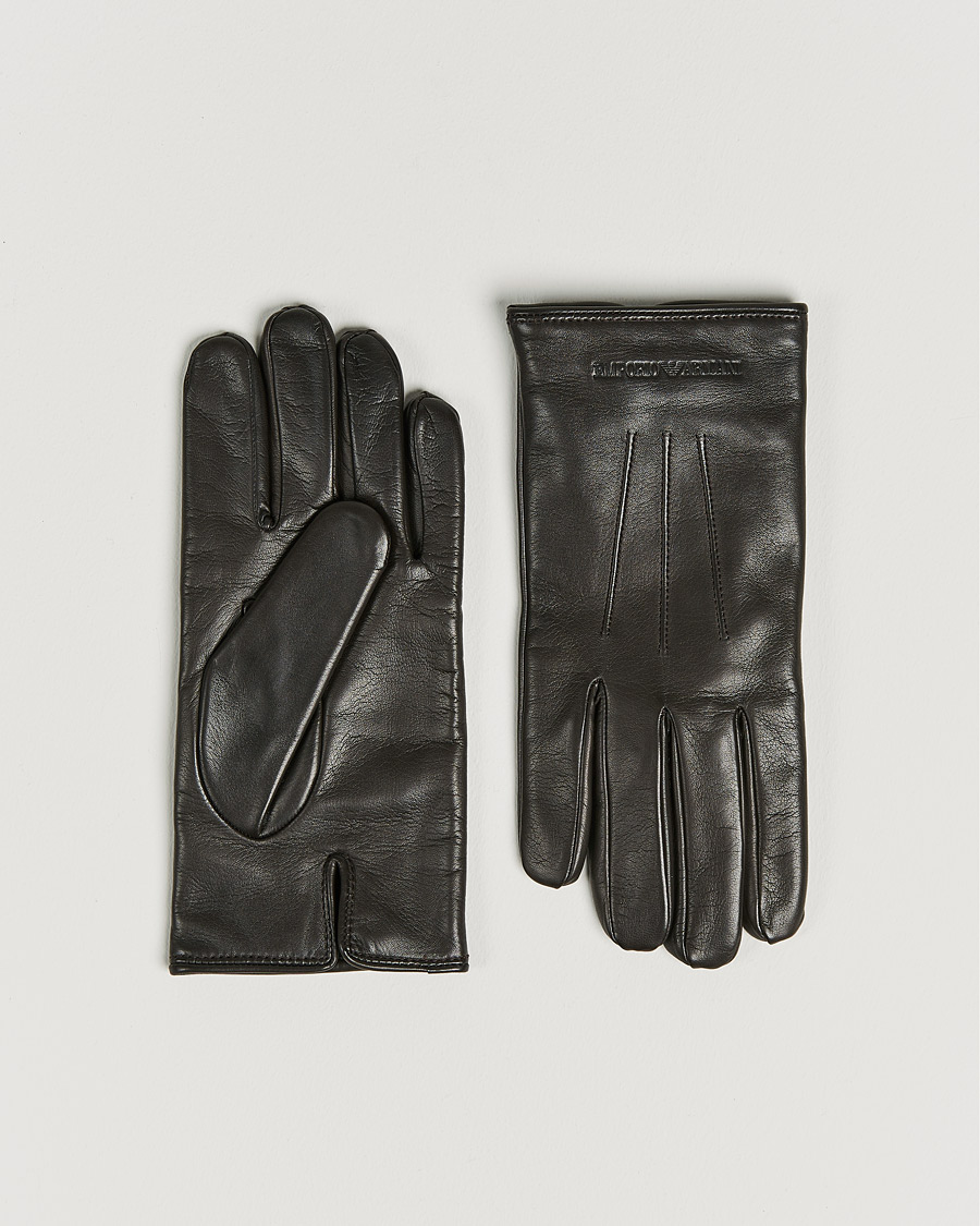 Homme | Emporio Armani Leather Gloves Dark Brown | Emporio Armani | Leather Gloves Dark Brown