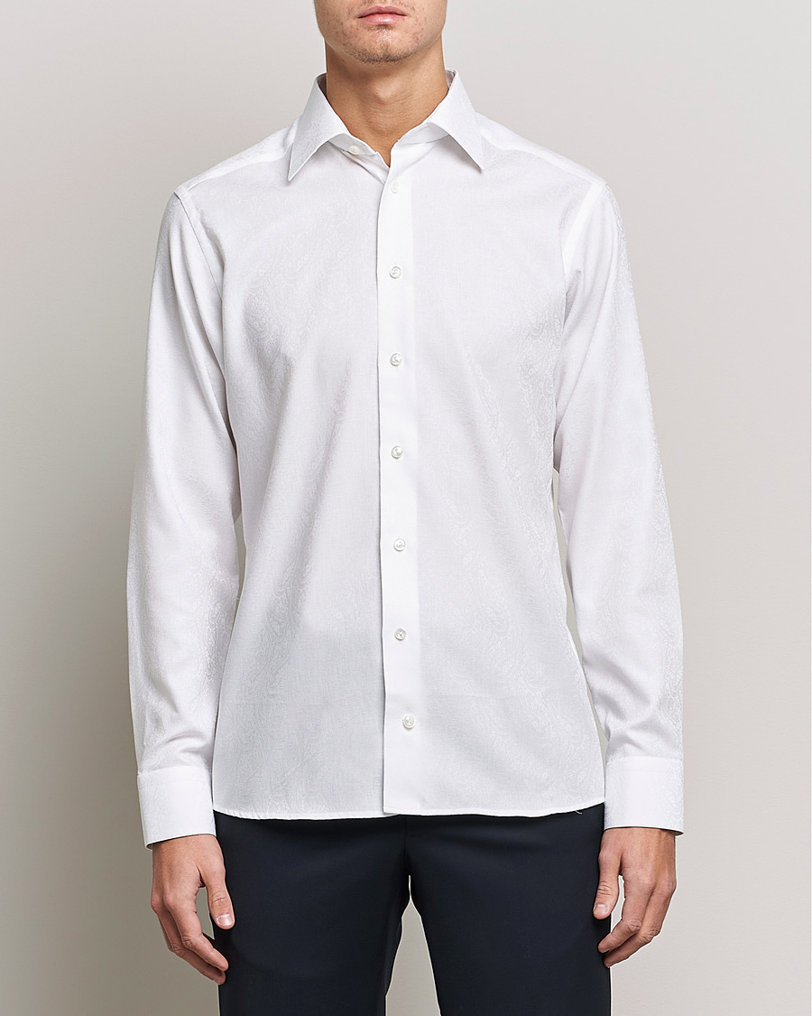 Heren | Overhemden | Eton | Jaquard Paisley Shirt White