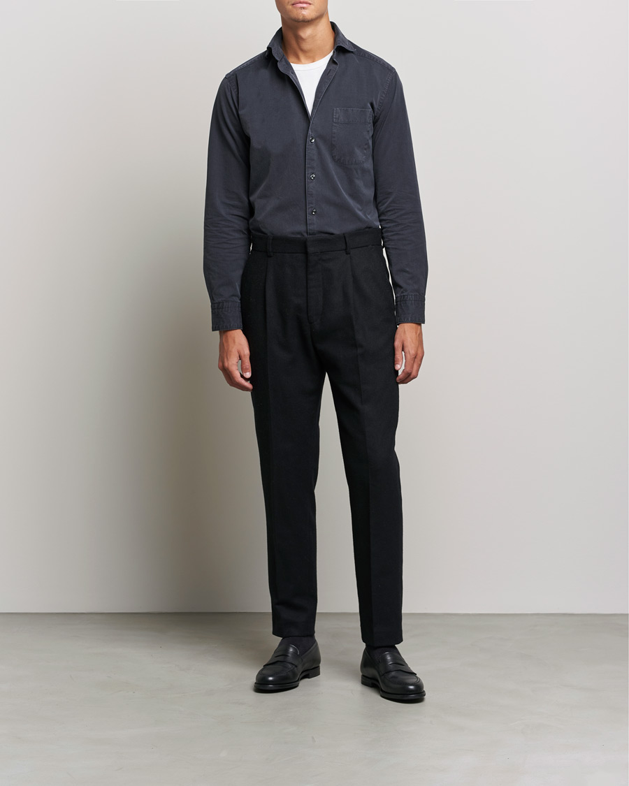 Heren | Overhemden | Eton | Recycled Cotton Denim Shirt Black