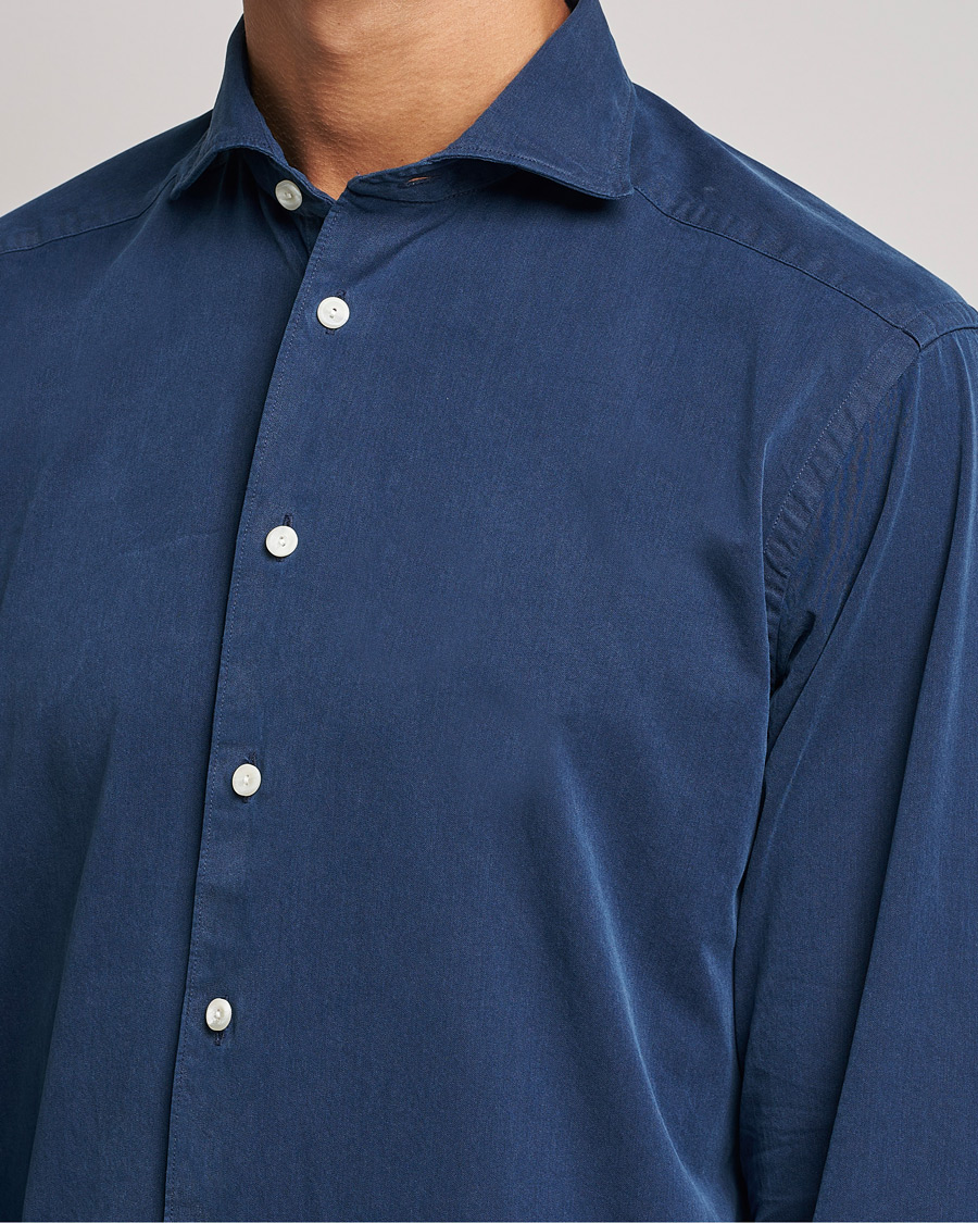 Heren | Overhemden | Eton | Recycled Cotton Denim Shirt Blue