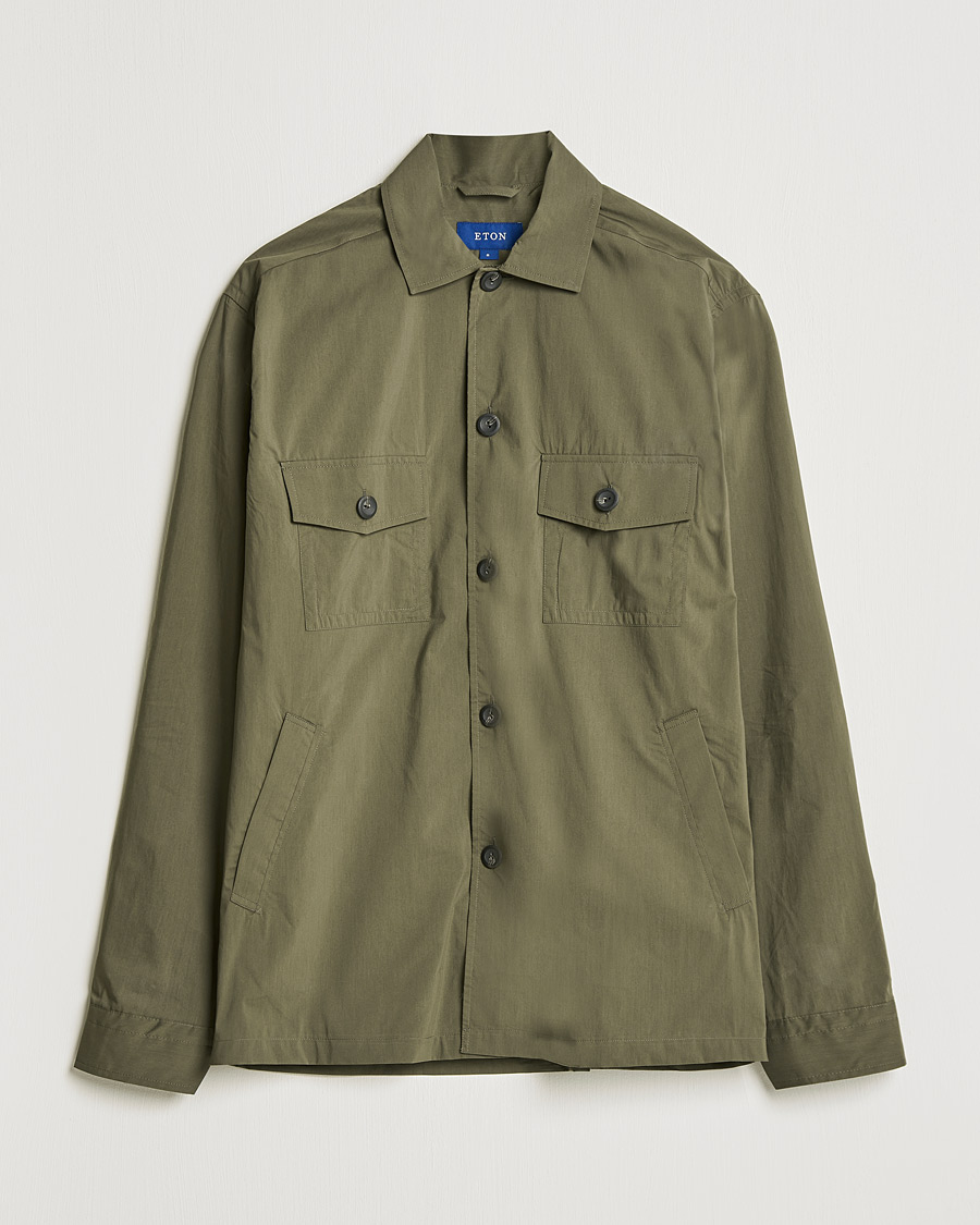 Homme | Chemises | Eton | Cotton Nylon Overshirt Olive