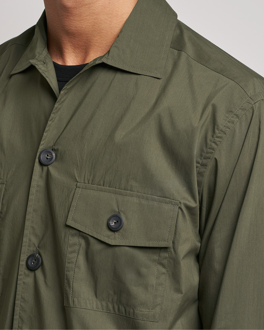 Homme | Chemises | Eton | Cotton Nylon Overshirt Olive