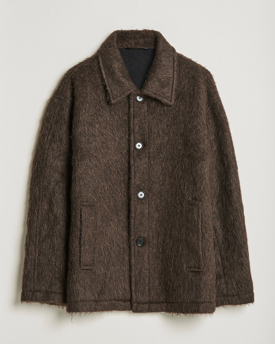 Heren | Jassen | Filippa K | Seattle Hairy Coat Dark Brown