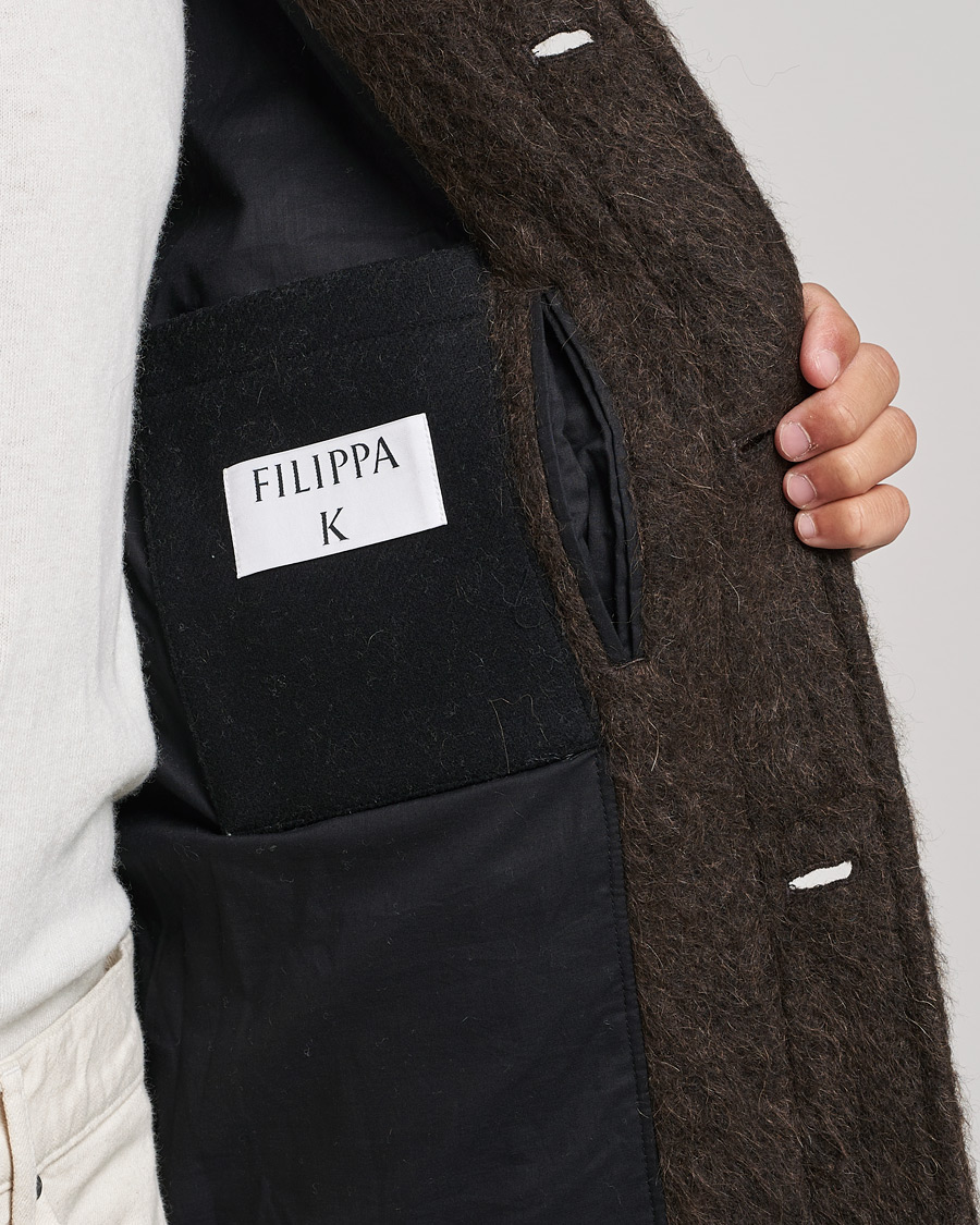 Heren | Jassen | Filippa K | Seattle Hairy Coat Dark Brown