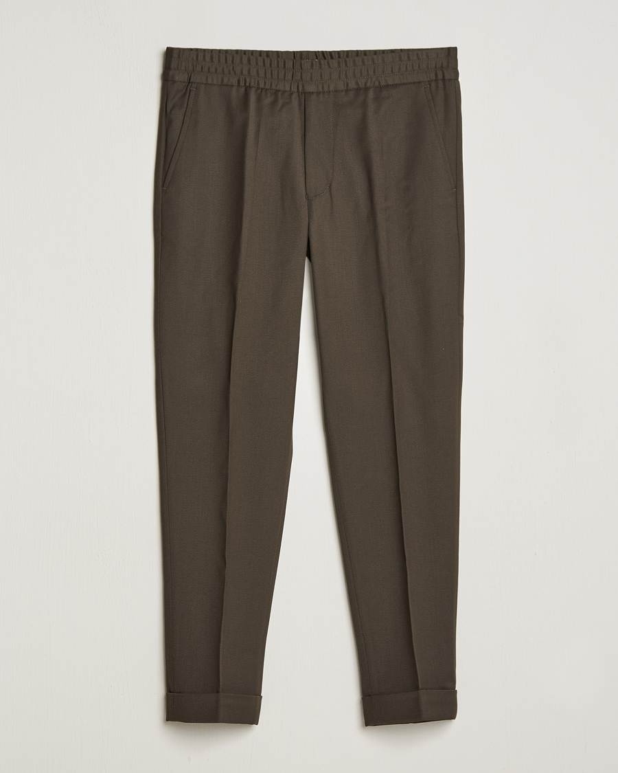 Homme | Pantalons | Filippa K | Terry Wool Trousers Dark Forest Green