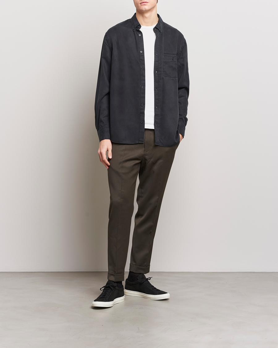 Homme | Pantalons | Filippa K | Terry Wool Trousers Dark Forest Green