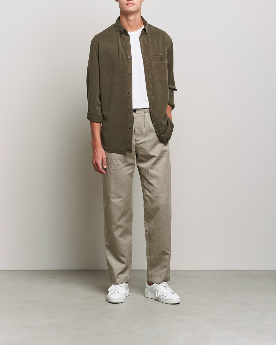 Homme | Chemises | Filippa K | Zachary Tencel Shirt Dark Forest Green
