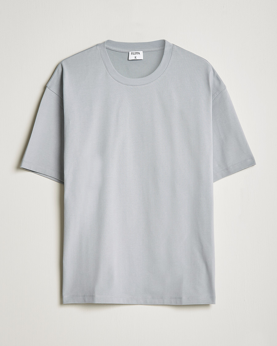 Homme | T-shirts | Filippa K | Brushed Cotton Tee Fog Blue