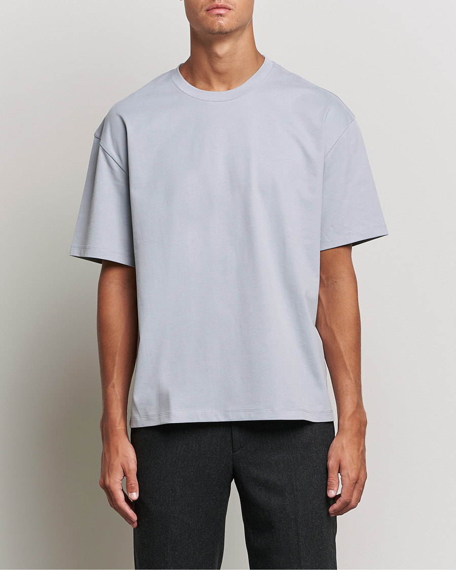Homme | T-shirts | Filippa K | Brushed Cotton Tee Fog Blue