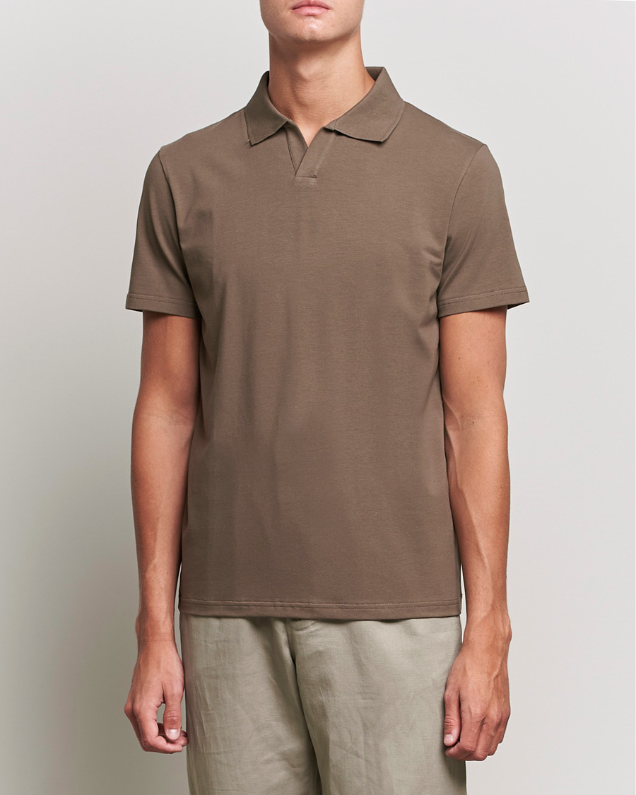 Homme | Polos | Filippa K | Lycra Polo T-shirt Mole Grey
