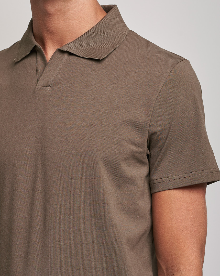 Homme | Polos | Filippa K | Lycra Polo T-shirt Mole Grey