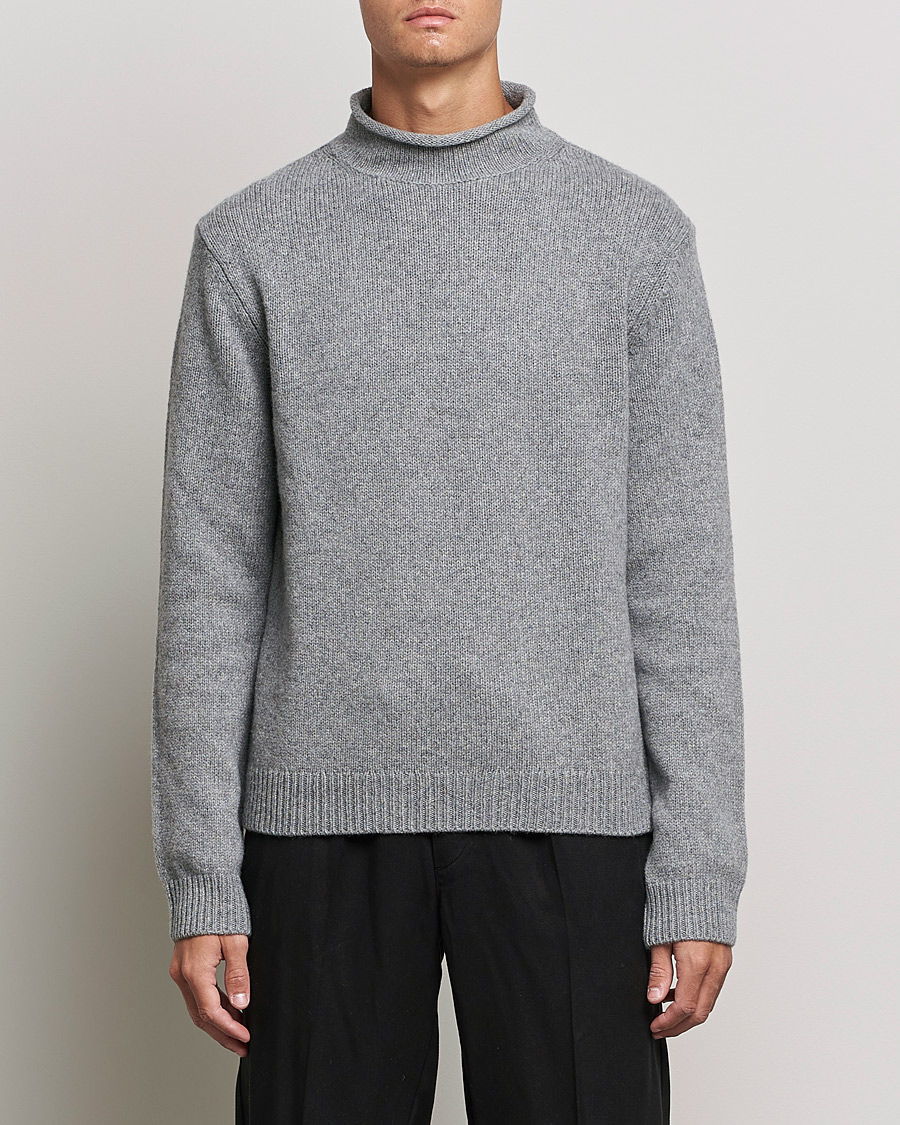 Heren | Truien | Filippa K | Milo Wool Cashmere Sweater Mid Grey Melange