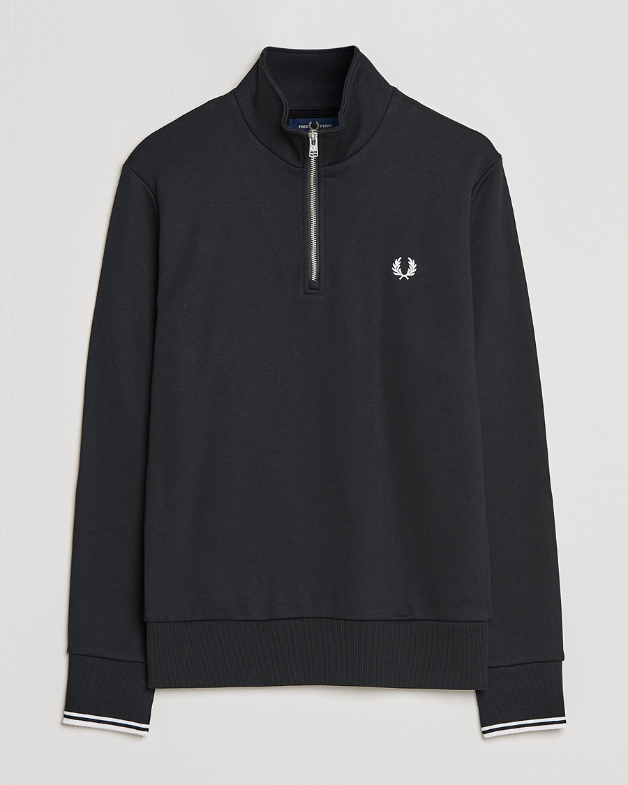 Heren | Truien | Fred Perry | Half Zip Sweatshirt Black