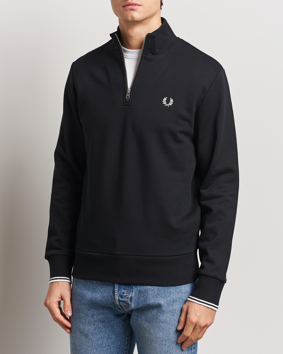 Heren | Truien | Fred Perry | Half Zip Sweatshirt Black