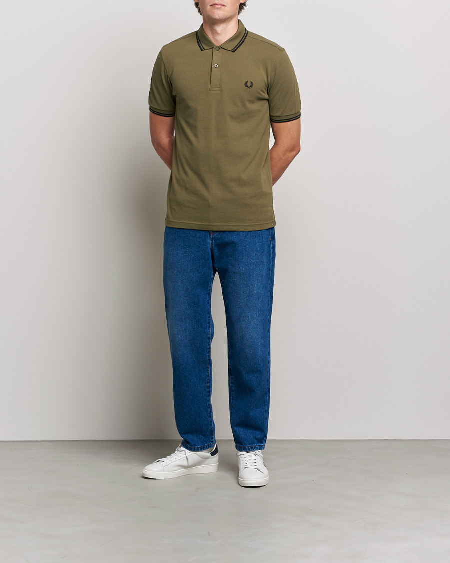 Heren | Polo's | Fred Perry | Twin Tipped Shirt Uniform Green
