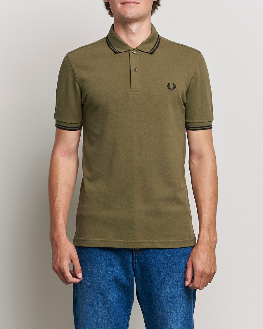 Heren | Polo's | Fred Perry | Twin Tipped Shirt Uniform Green