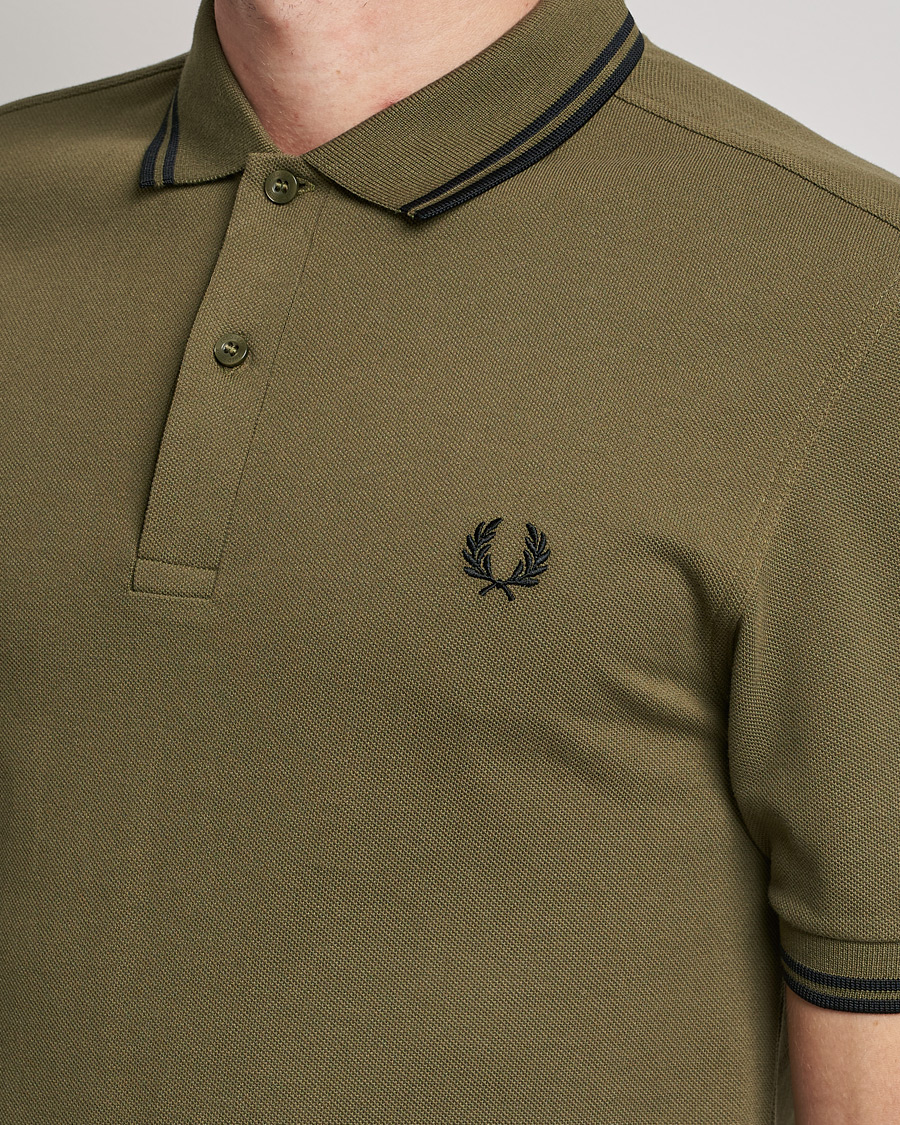 Heren | Polo's | Fred Perry | Twin Tipped Shirt Uniform Green