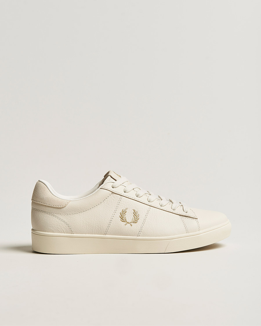 Homme | Fred Perry Spencer Tumbled Leather Sneaker Ecru | Fred Perry | Spencer Tumbled Leather Sneaker Ecru