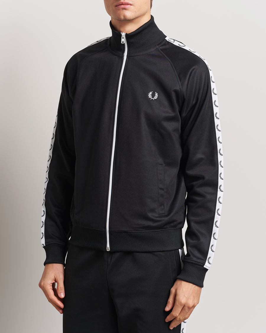Heren | Truien | Fred Perry | Taped Track Jacket Black