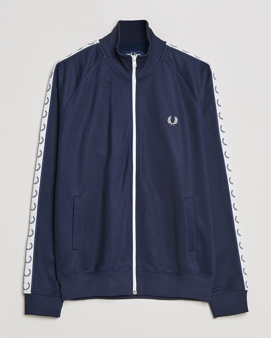 Heren | Truien | Fred Perry | Taped Track Jacket Carbon blue