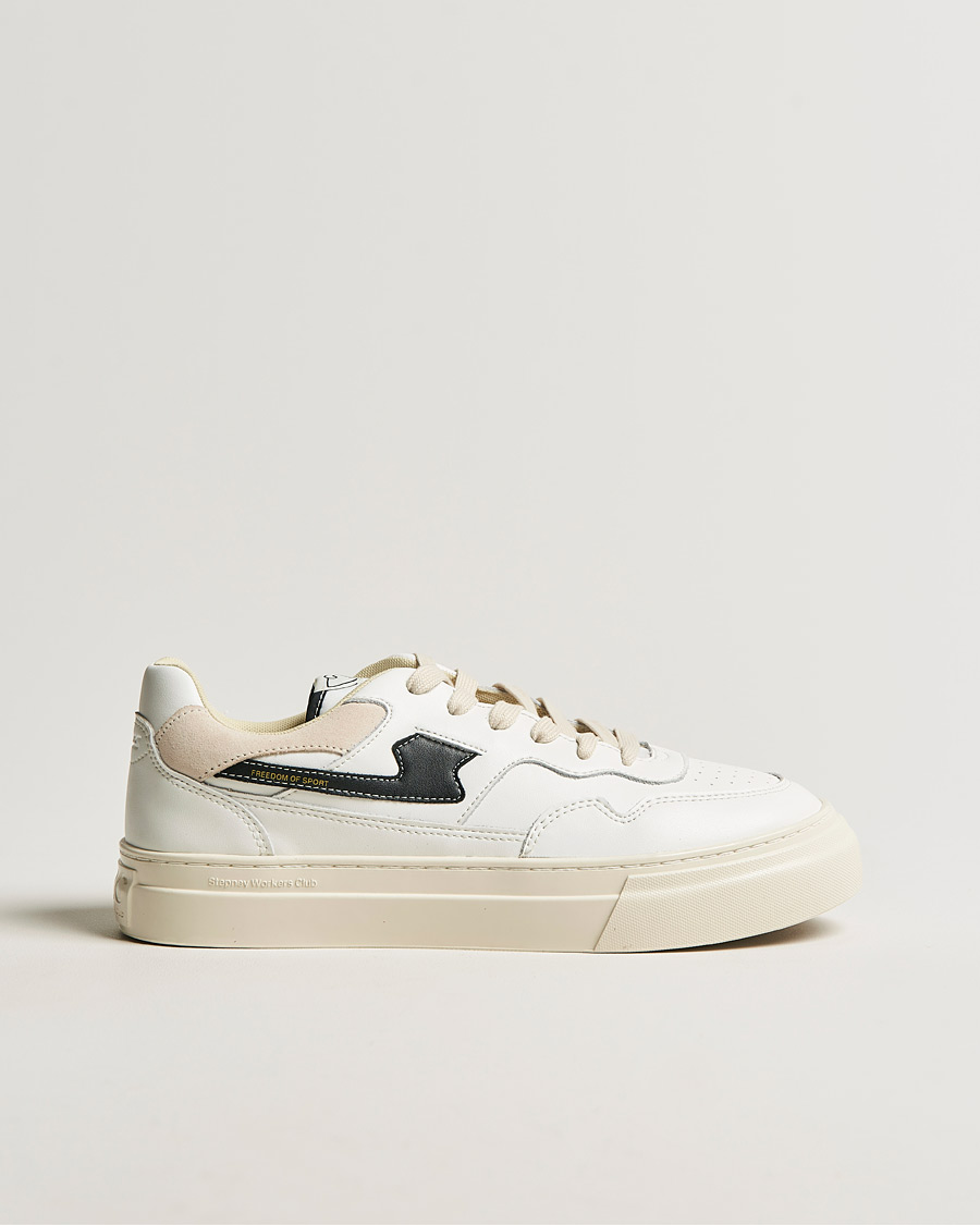 Homme | Stepney Workers Club Pearl S-Strike Leather Sneaker White Black | Stepney Workers Club | Pearl S-Strike Leather Sneaker White Black