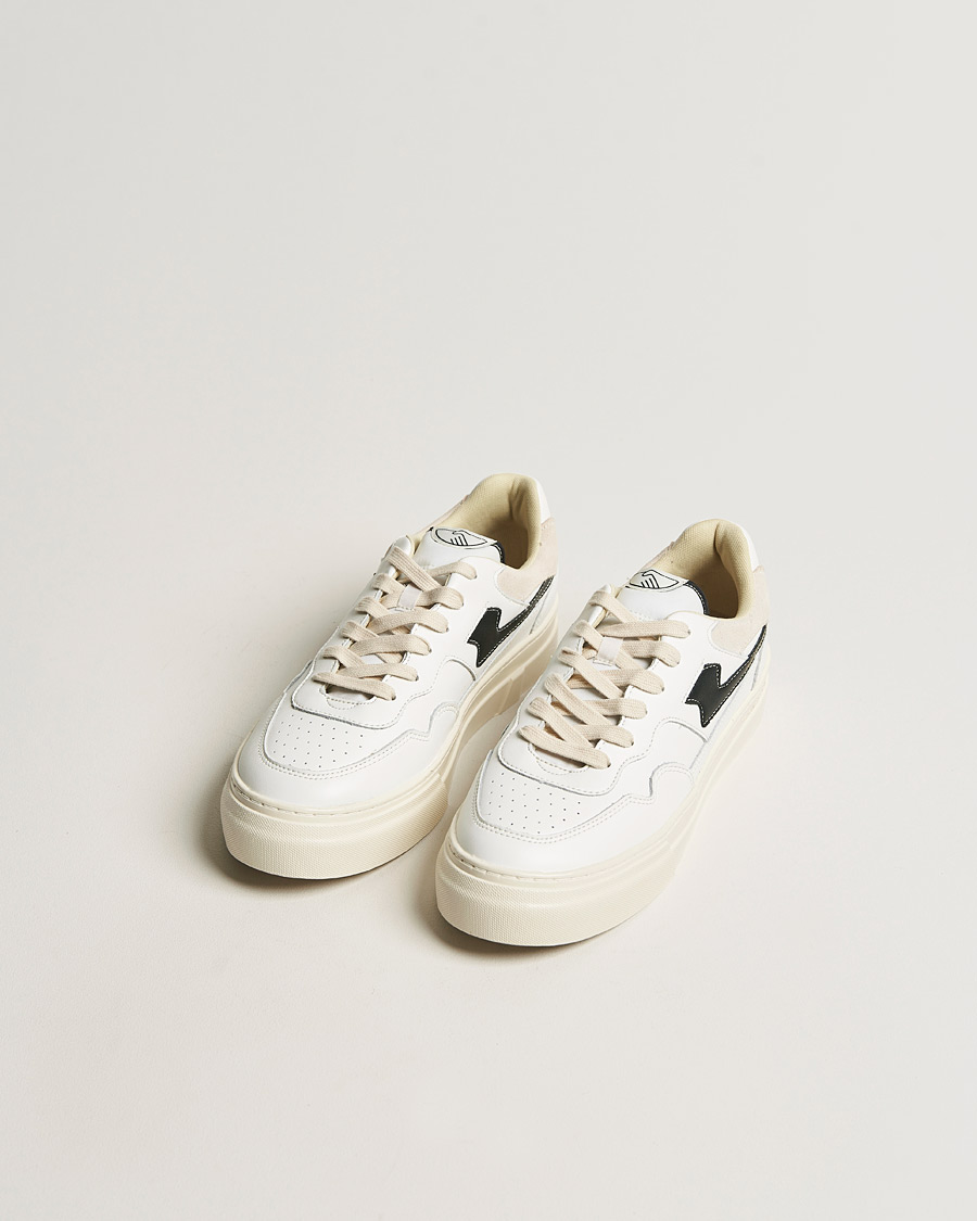 Homme | Stepney Workers Club Pearl S-Strike Leather Sneaker White Black | Stepney Workers Club | Pearl S-Strike Leather Sneaker White Black