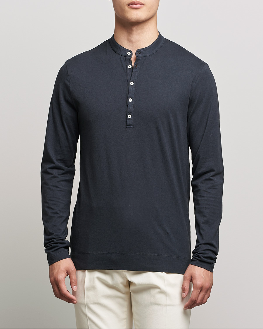 Heren | Truien | Massimo Alba | Hawai Cotton/Cashmere Henley Washed Black