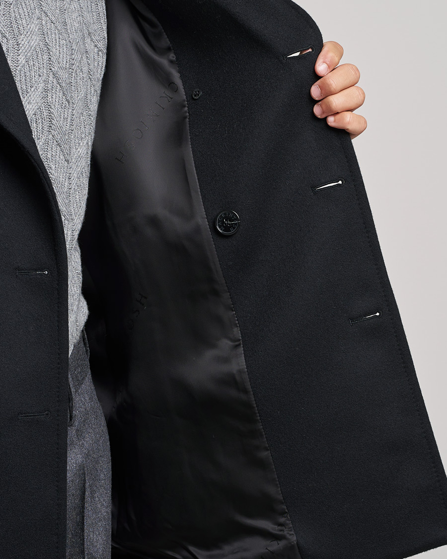 Heren | Jassen | Mackintosh | Dalton Wool/Cashmere Peacoat Black
