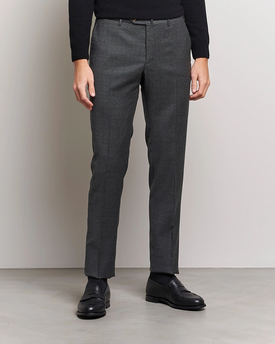 Homme | Pantalons | PT01 | Slim Fit Glencheck Wool Trousers Medium Grey
