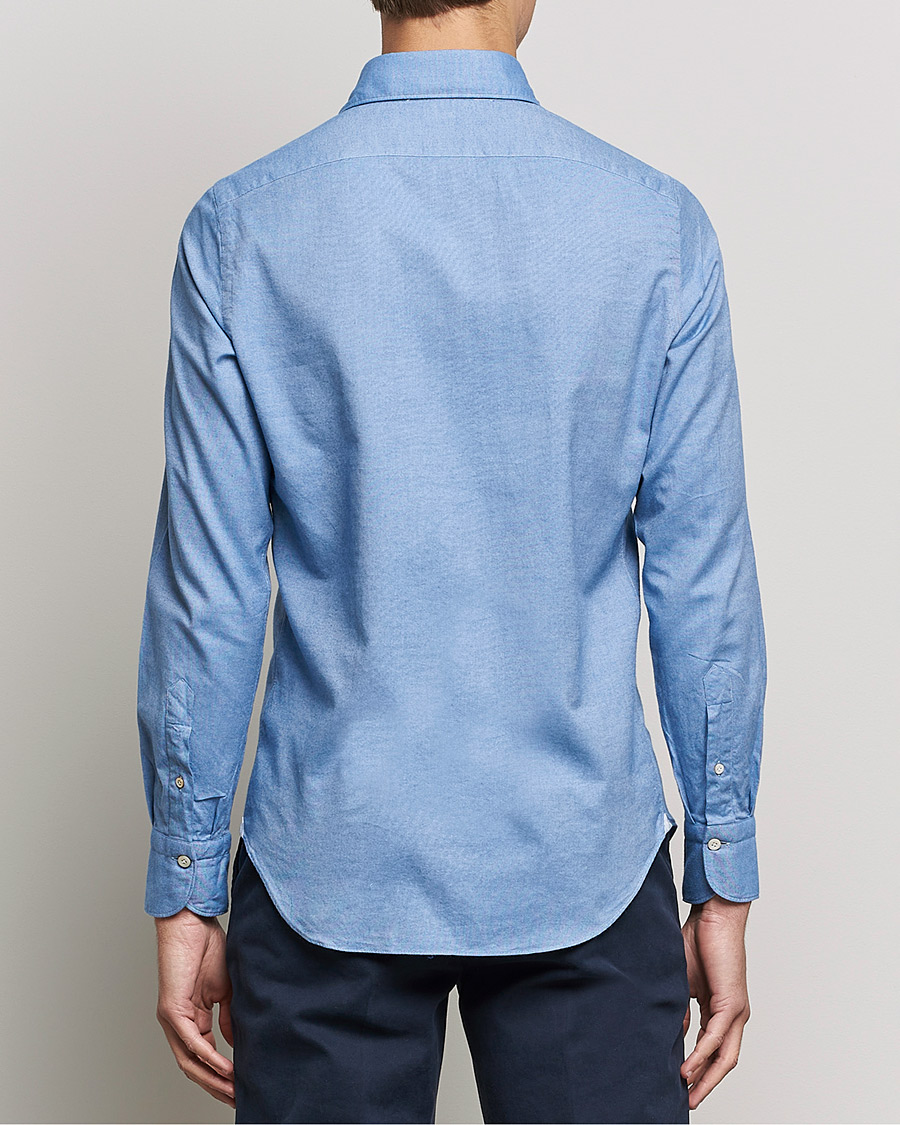Homme | Chemises | Finamore Napoli | Tokyo Slim Flannel Shirt Light Blue