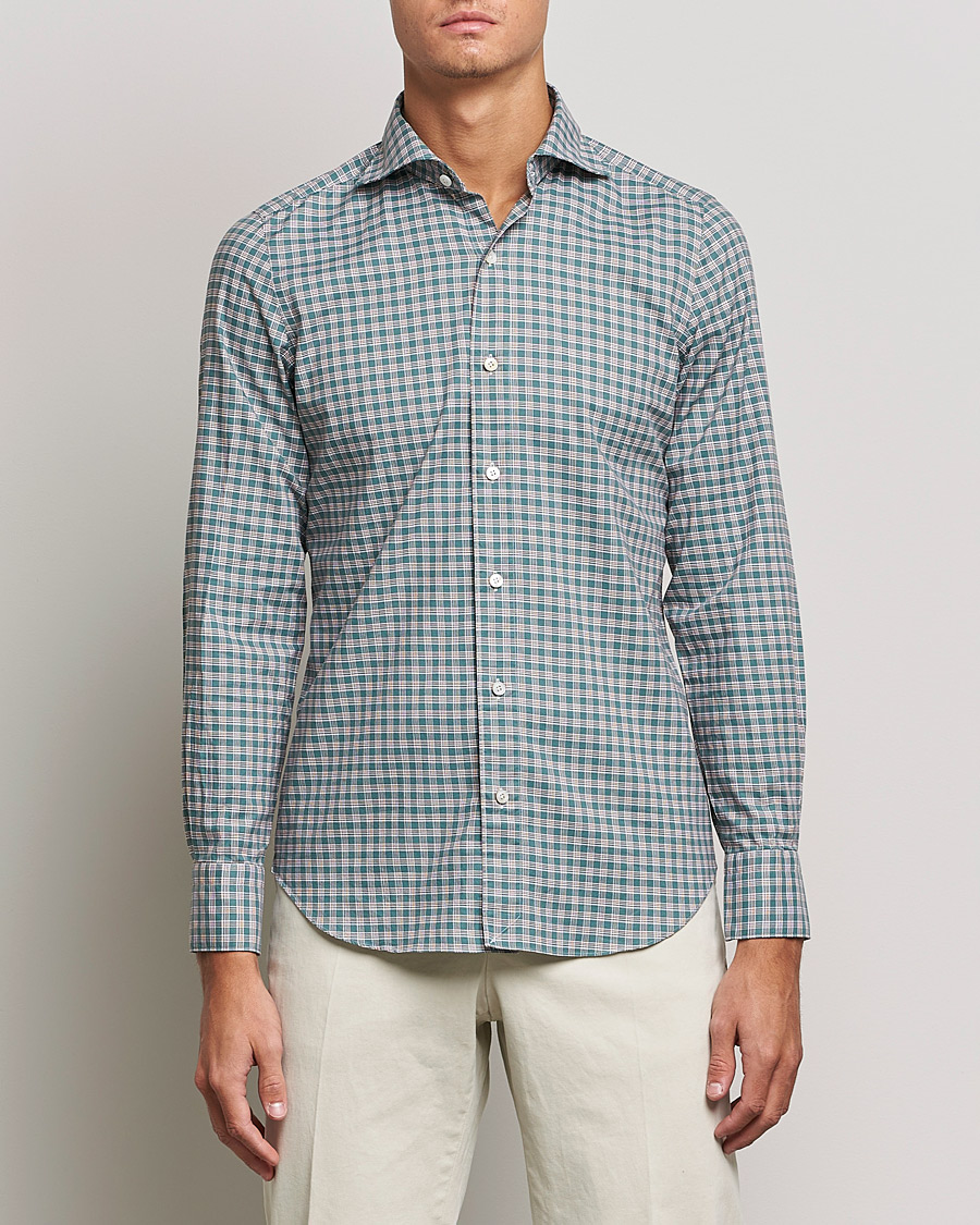Homme | Chemises | Finamore Napoli | Tokyo Slim Shirt Green Check