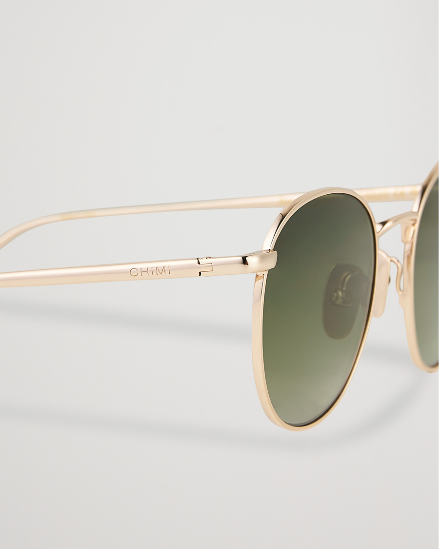 Homme | CHIMI Round Polarized Sunglasses Gold/Green | CHIMI | Round Polarized Sunglasses Gold/Green