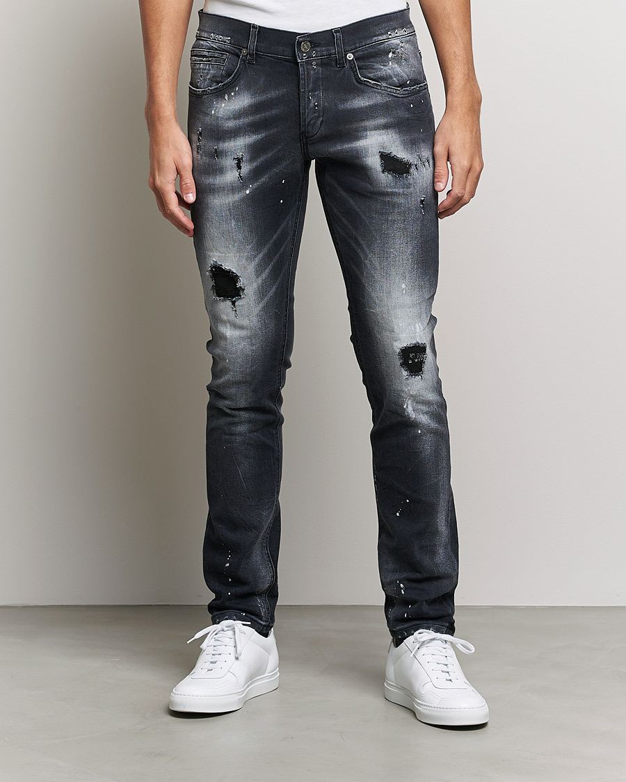 Heren | Jeans | Dondup | George Destroyed Jeans Grey/Black