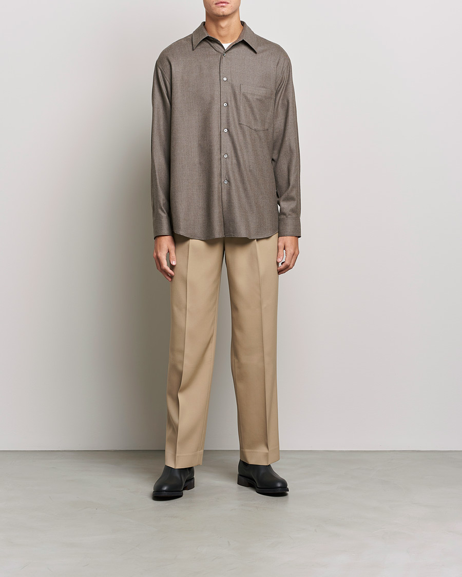Homme | Chemises | Auralee | Super Light Wool Shirt Dark Brown