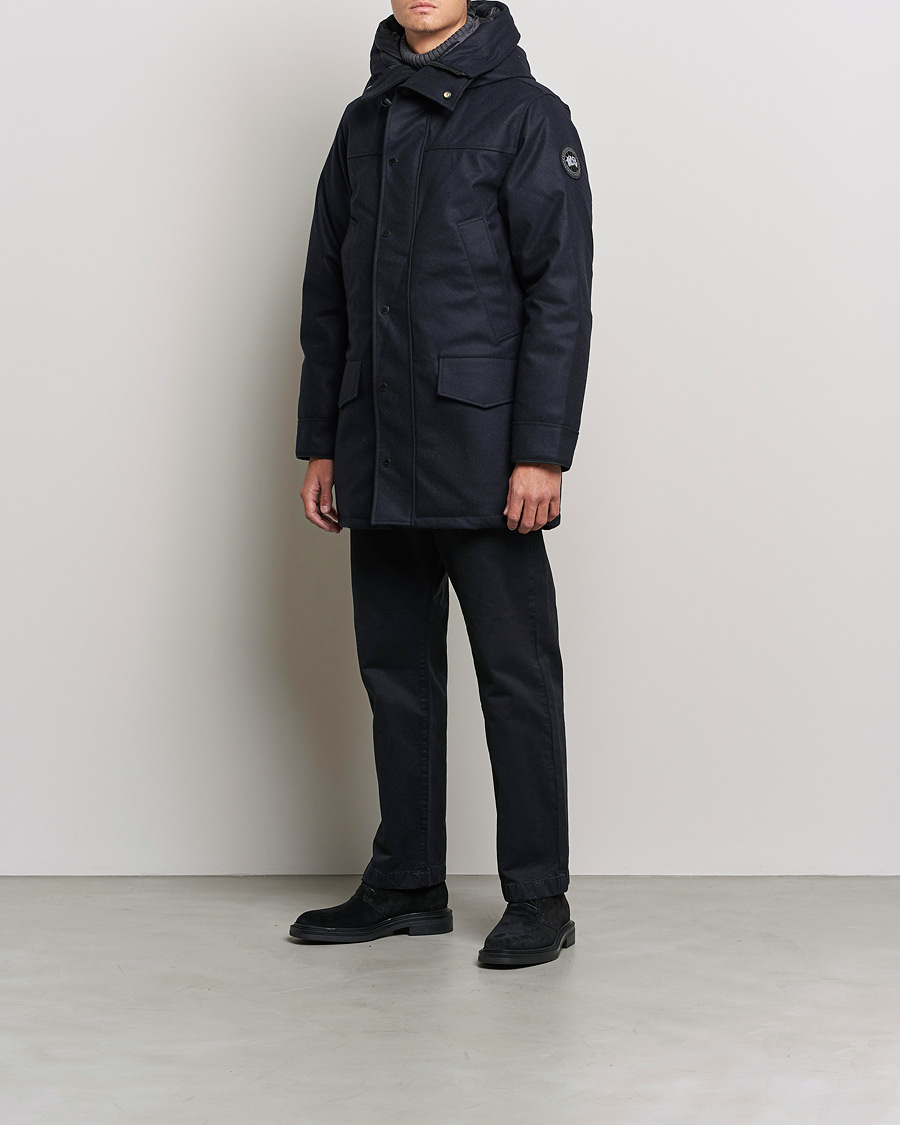 Homme | Manteaux Et Vestes | Canada Goose Black Label | Canada Goose Langford Wool Parka Atlantic Navy Melange