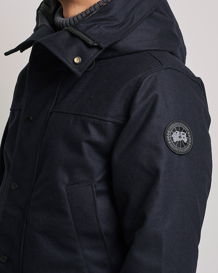 Homme | Manteaux Et Vestes | Canada Goose Black Label | Canada Goose Langford Wool Parka Atlantic Navy Melange