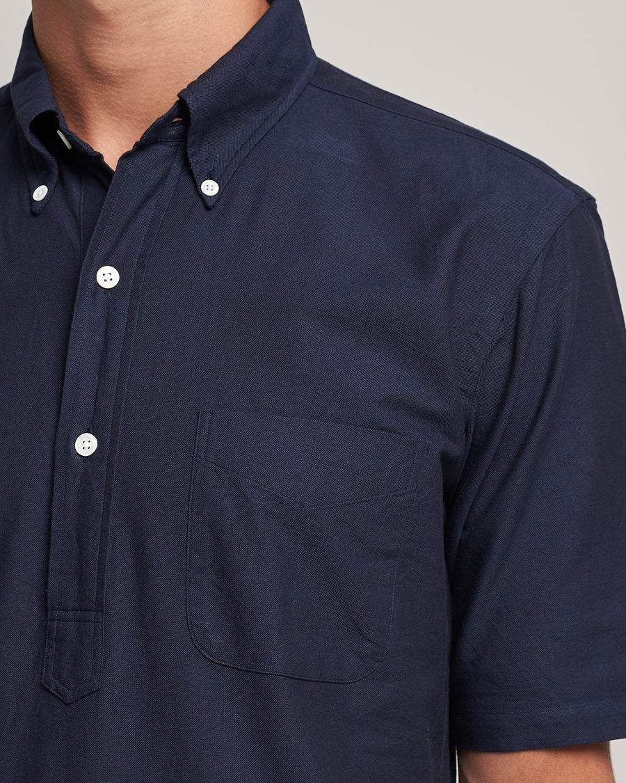 Homme | Chemises | Kamakura Shirts | Vintage Ivy Short Sleeve Popover Shirt Navy