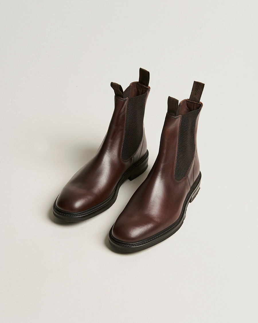 Homme | Loake 1880 Dingley Waxed Leather Chelsea Boot Dark Brown | Loake 1880 | Dingley Waxed Leather Chelsea Boot Dark Brown